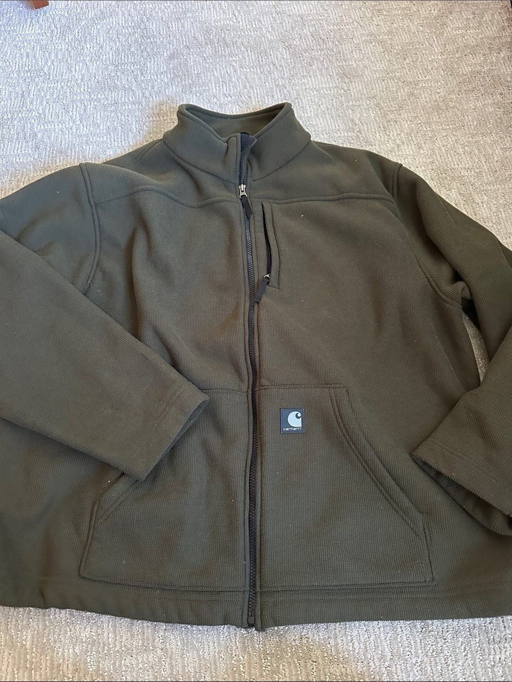 Carhartt Men's Olive Zip-Up Fleece Jacket